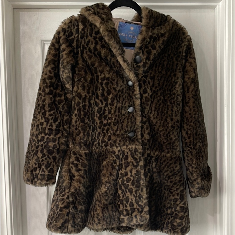 Free People Brown Faux Fur Cape